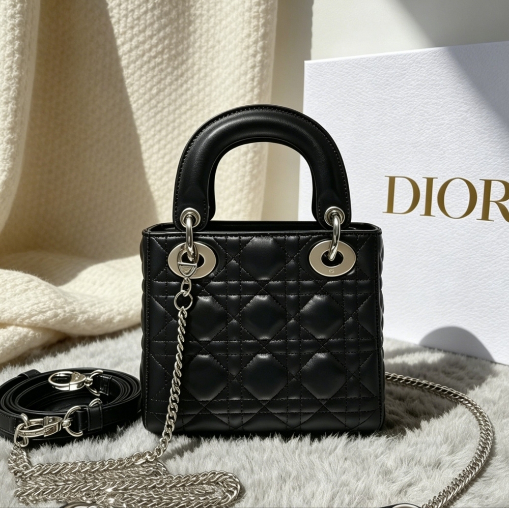 Mini Lady Dior Bag Black Cannage Lambskin - Picture 6 of 7